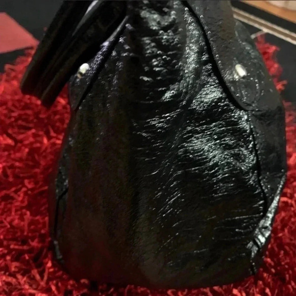 ALDO BLACK SHOULDER VINYL  BAG - Picture 6 of 15